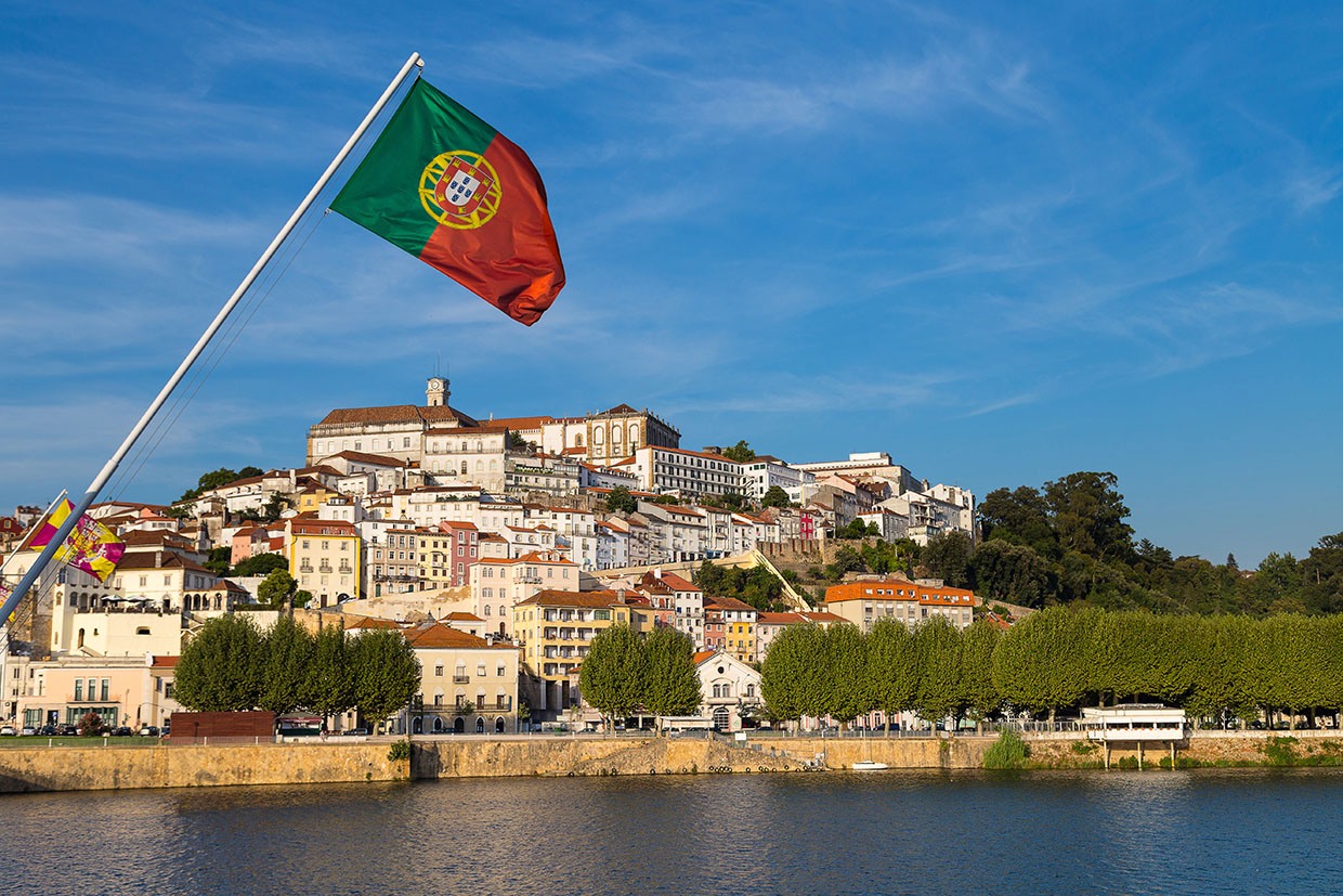 Photo Portugal ville drapeau portugais