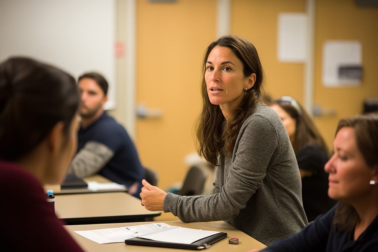 Photo reunion parents enseignant classe