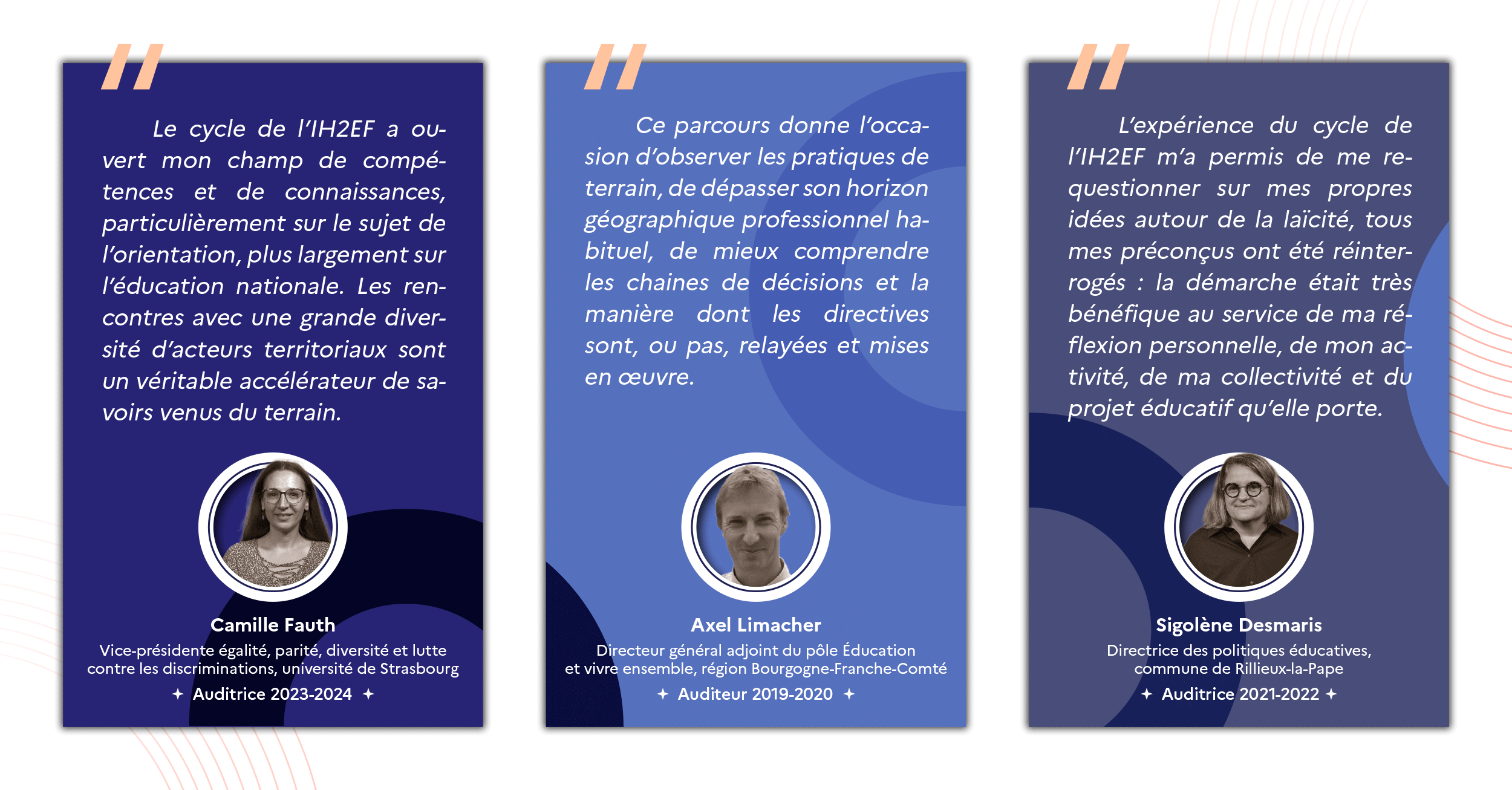 témoignages d'anciens auditeurs