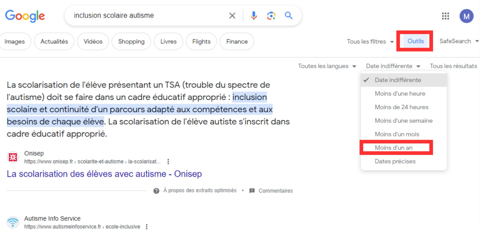 parametrage google