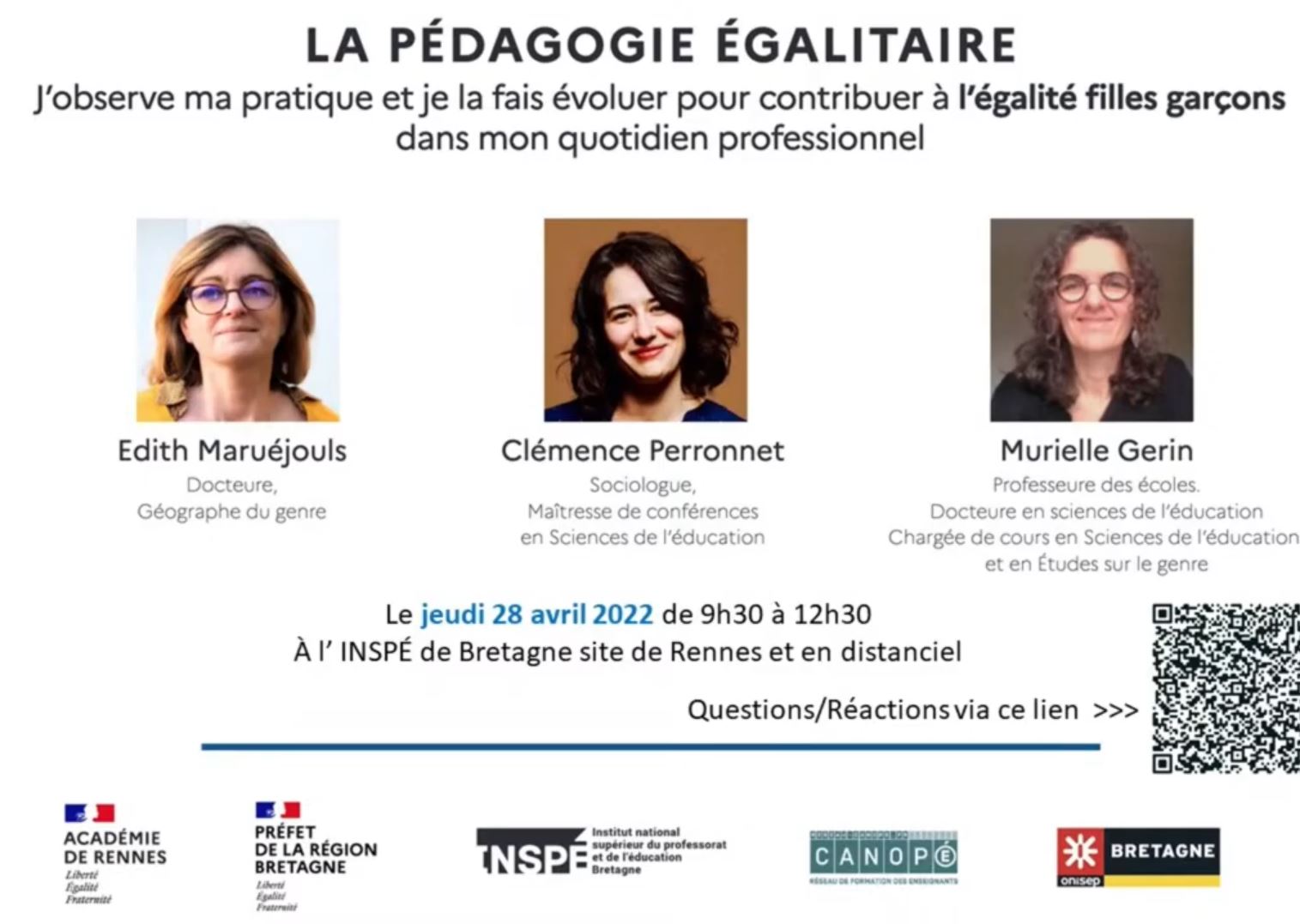 Capture d'écran du séminaire en ligne La pédagogie égalitaire
