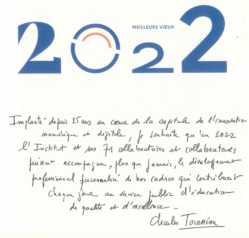 Les voeux de Monsieur Torossian, directeur de l'IH2EF