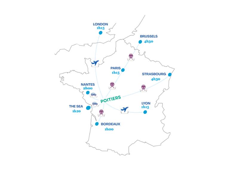 carte France / Poitiers