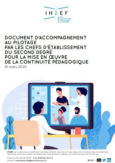 Couverture du document d'aide au pilotage pour assurer la continuité pédagogique en situation de crise