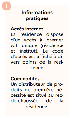 encart infos pratiques résidence