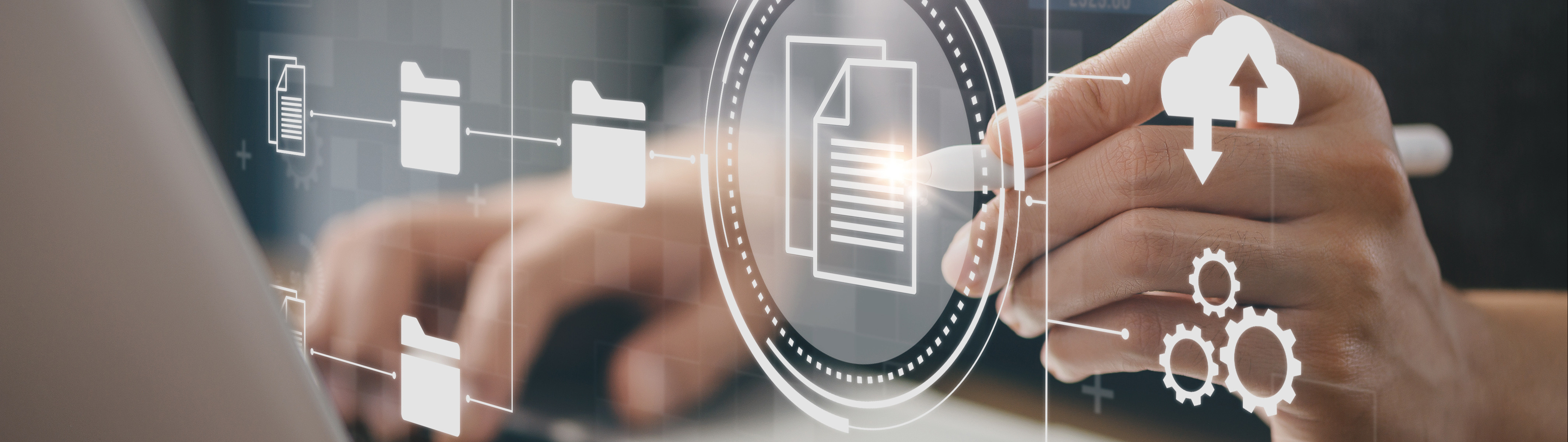 Photo ordinateur avec fichiers dossier sécurité informatique numérique données data 