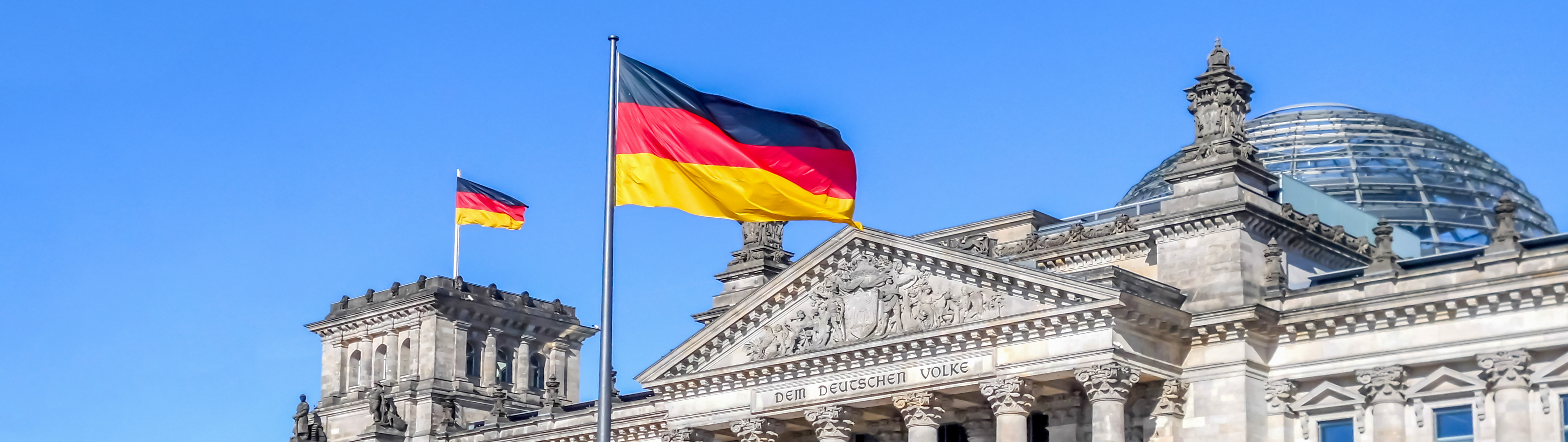 Photo drapeau allemand et parlement allemagne