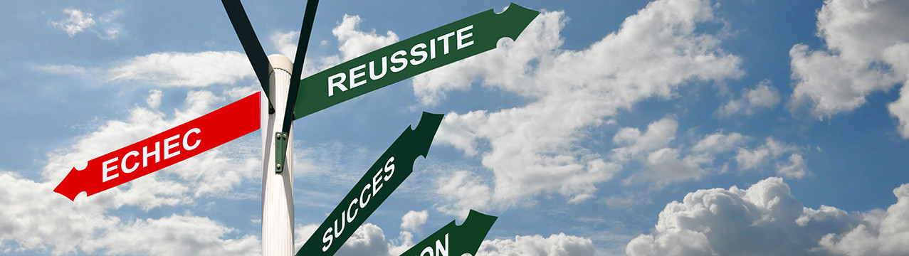 Panneaux indicateurs échec réussite motivation succès résultat