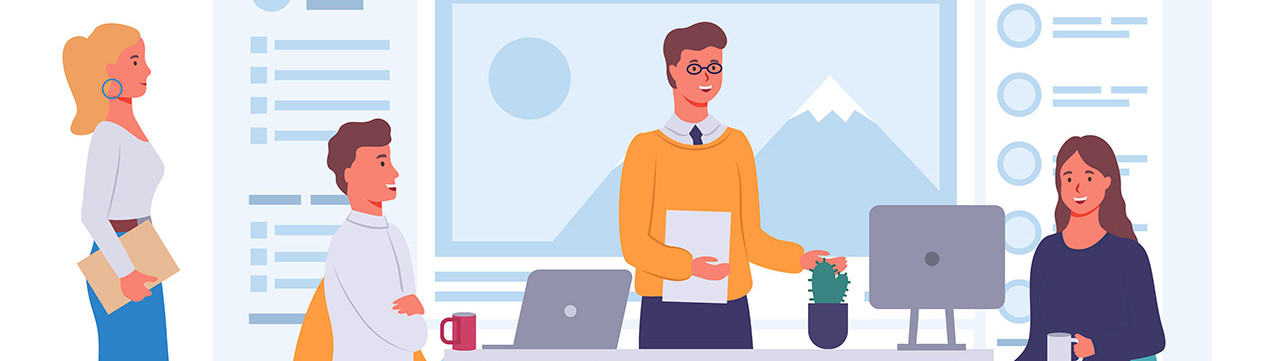 Illustration d'une réunion communication