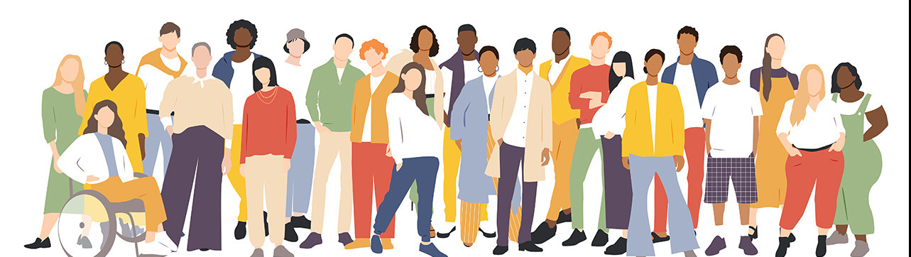 Illustration melting-pot discrimination diversite handicap