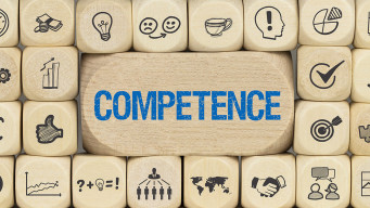 photo dés avec le mot compétence metier profession 