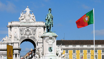 Photo Portugal ville drapeau portugais