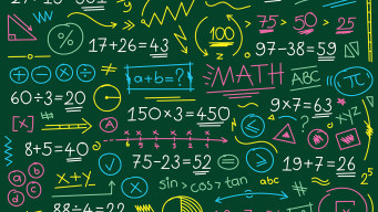 Photo tableau avec formules mathématiques