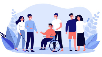 Illustration personnes adultes handicap inclusion