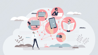 illustration sur la communication différents moyens et supports numérique et papier